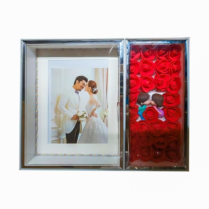 Modern LED Photo Frame with Floral Design , USB connectivity, . 30 x 45 cm.