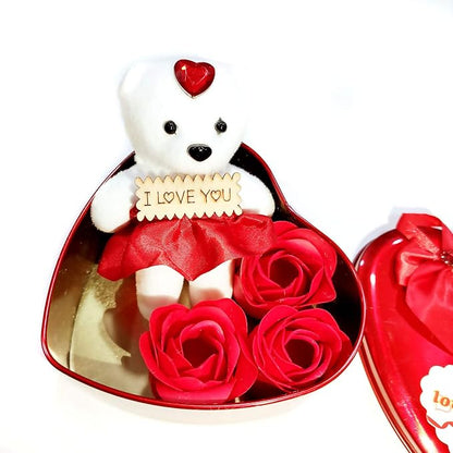 RITRACT Teddy Bear Heart Box Red Rose Valentine Day Gift