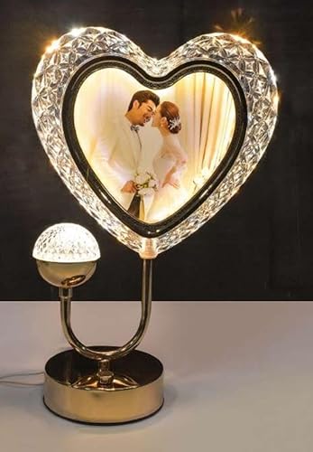 Heart Shape Crystal LED Lamp Photo Frame