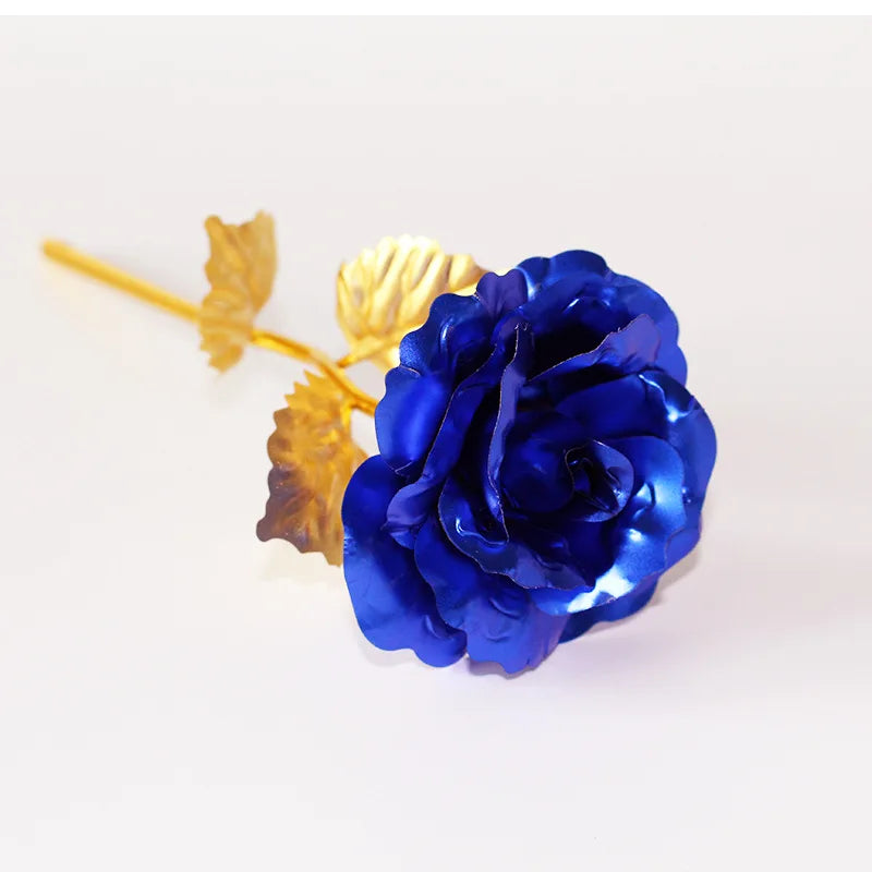 24K Plated Gold Rose Artificial Flower 24K Foil Rose Galaxy Box  Valentine day Gift