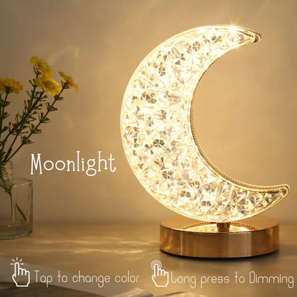 Bedroom Crystal Touch Dimming Night Light Girls Room Home Decor