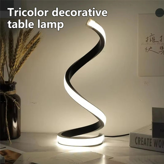 LED Night Light Spiral Table Lamp Modern Bedside Lamps for gift or decor