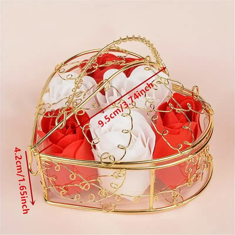 6pcs/box Rose Soap Flower Gift Box, Valentine's Day Gift,