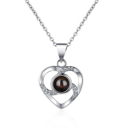 Zircon Love Necklace Female VALENTINE'S Day with Box