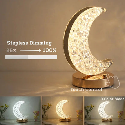 Bedroom Crystal Touch Dimming Night Light Girls Room Home Decor