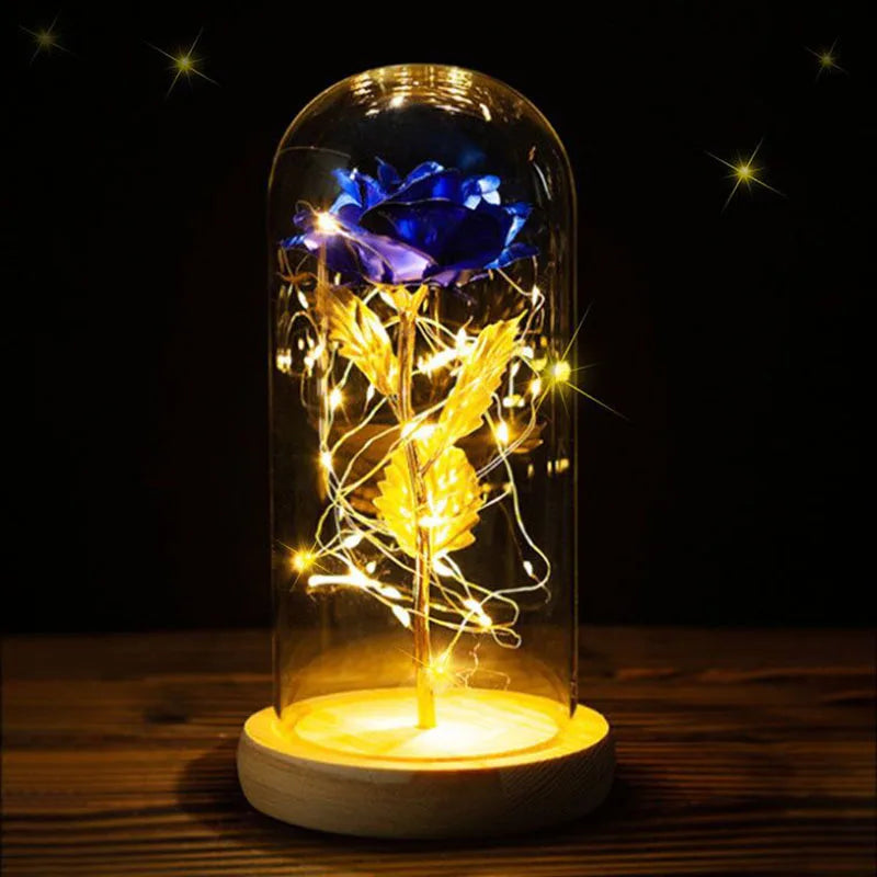 Eternal Life Flower Gold Foil Rose Valentine Gift Creative Gift LED Night Light