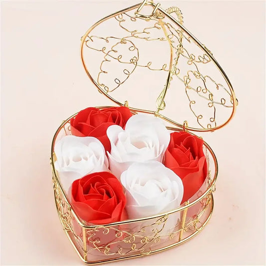 6pcs/box Rose Soap Flower Gift Box, Valentine's Day Gift,